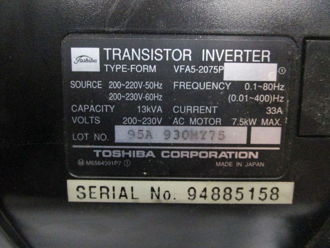 TOSHIBA VFA5-2075P 230V 33A UNMP