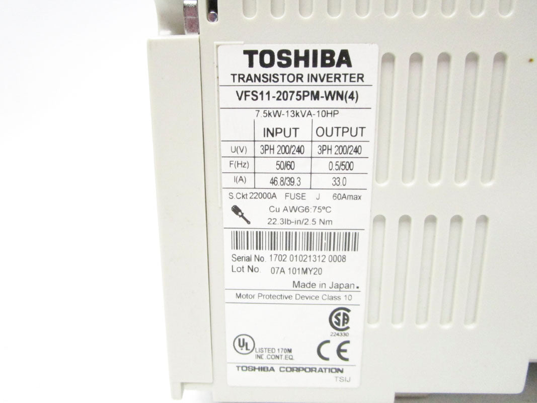 TOSHIBA VFS11-2075PM-WN 240V 39.3A NSMP