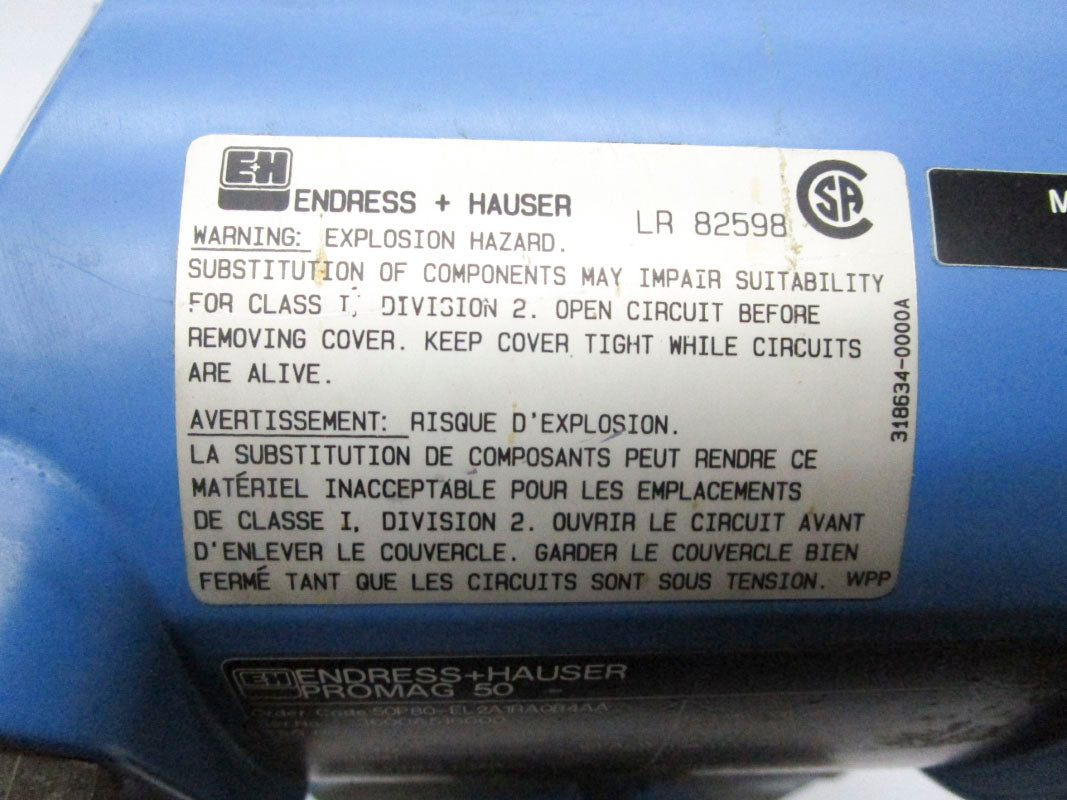 ENDRESS+HAUSER 50P80-EL2A1RA0B4AA 85-260VAC 265'F UNMP