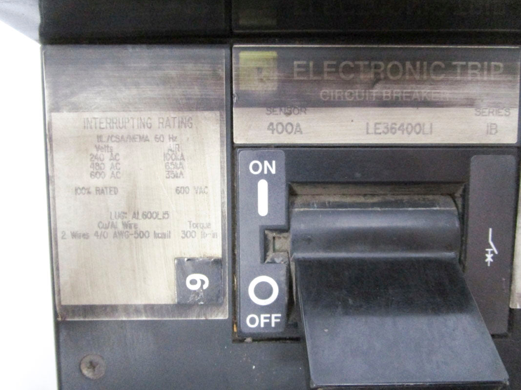 SQUARE D LE36400LI 600VAC 400A UNMP