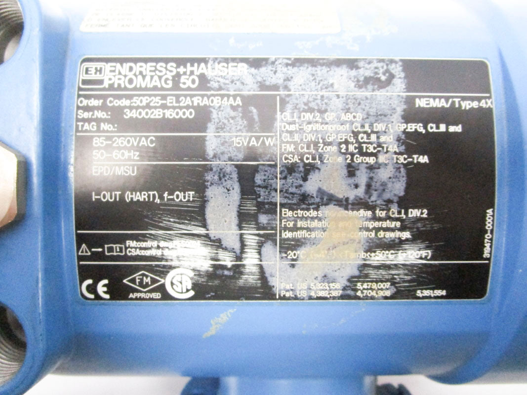 ENDRESS+HAUSER 50P25-EL2A1RA0B4AA 260VAC UNMP