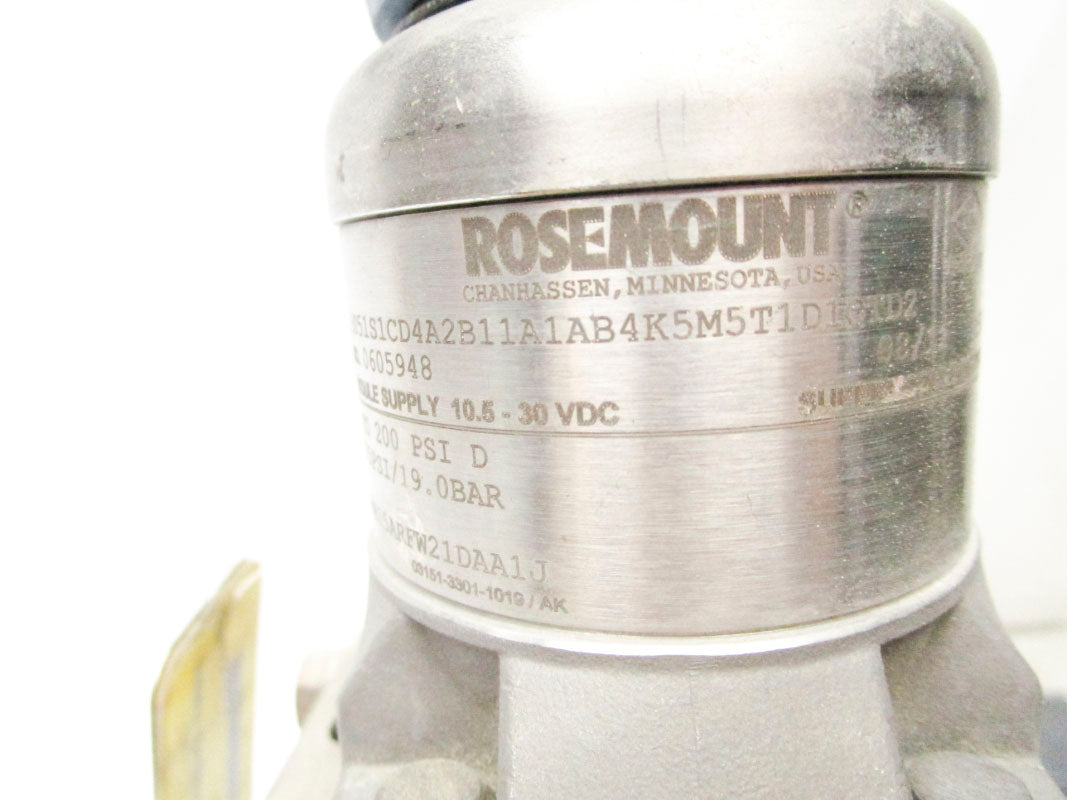 ROSEMOUNT 3051S1CD4A2B11A1AB4K5M5T1D1QTD2 200PSI 30VDC UNMP