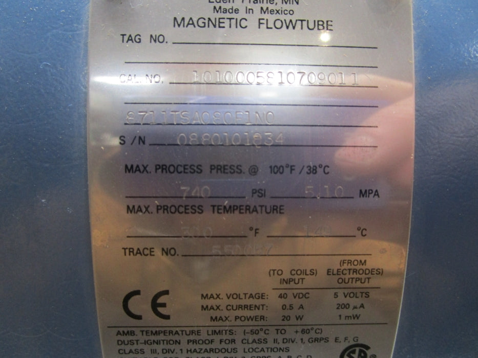 ROSEMOUNT 8711TSA080R1N0 740PSI UNMP