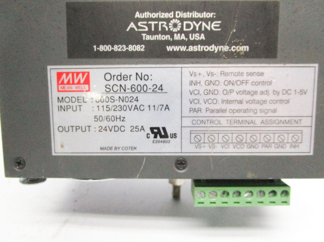 MEAN WELL SCN-600-24 600S-N024 230VAC 7A UNMP
