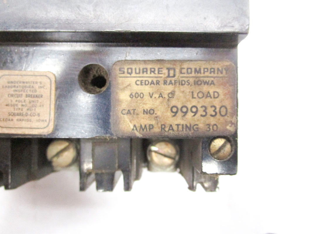 SQUARE D 999330 600VAC 30A UNMP