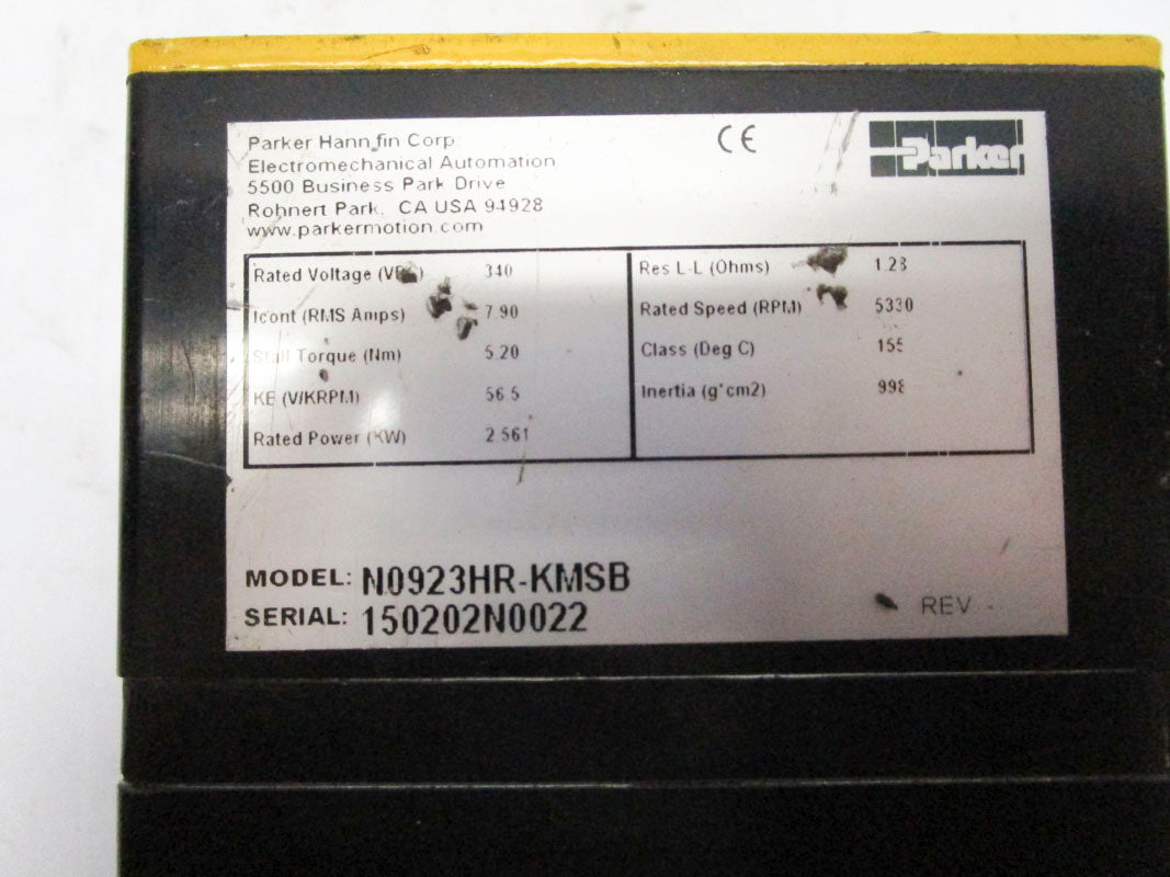 PARKER N0923HR-KMSB 340VDC 7.90A 5330RPM UNMP