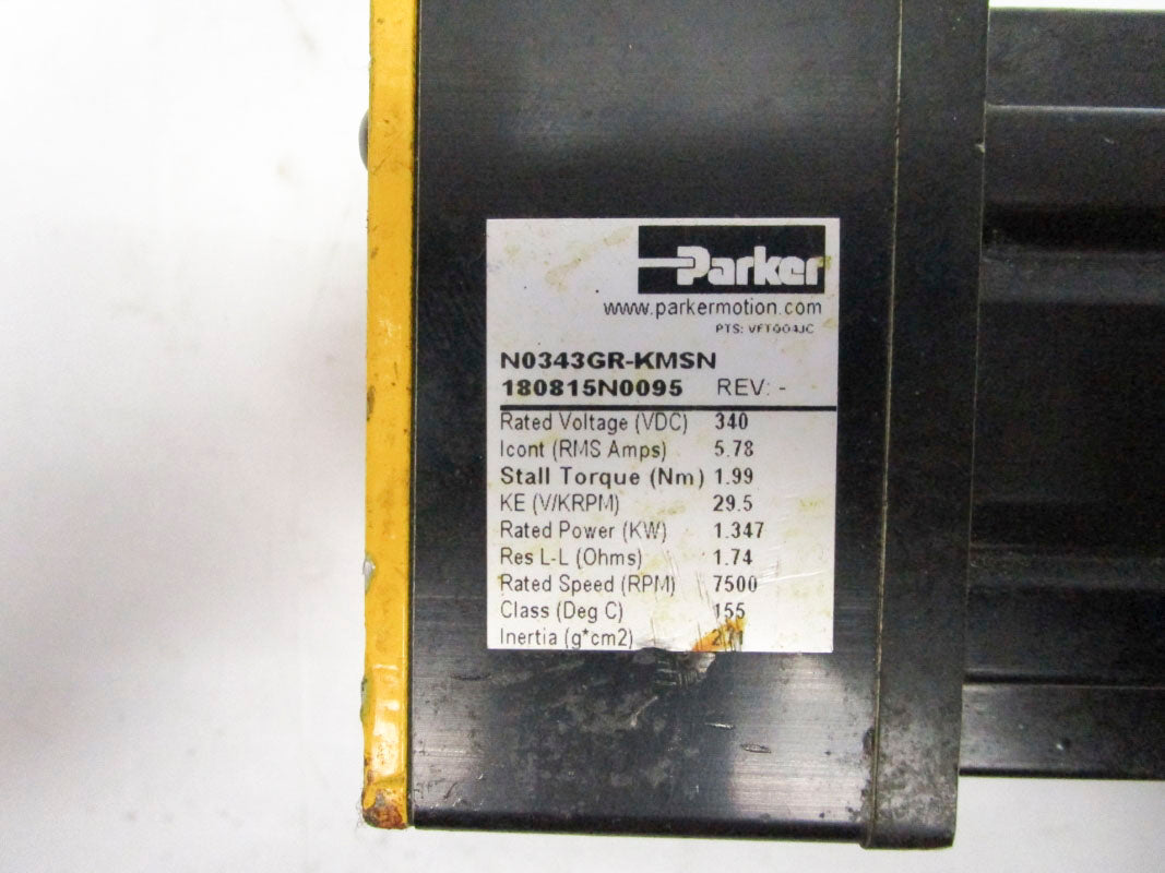 PARKER N0343GR-KMSN 340VDC 5.78A 7500RPM UNMP