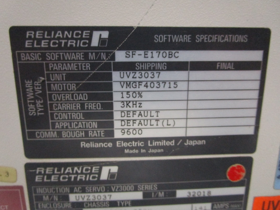 RELIANCE ELECTRIC UVZ3037 200V/400V 141A UNMP