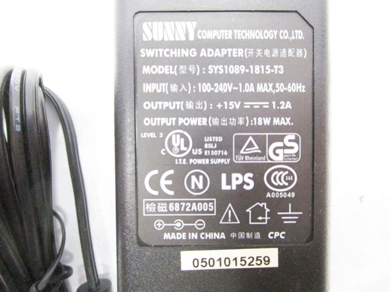 SUNNY SYS1089-1815-T3 100-240V 1A NSNP
