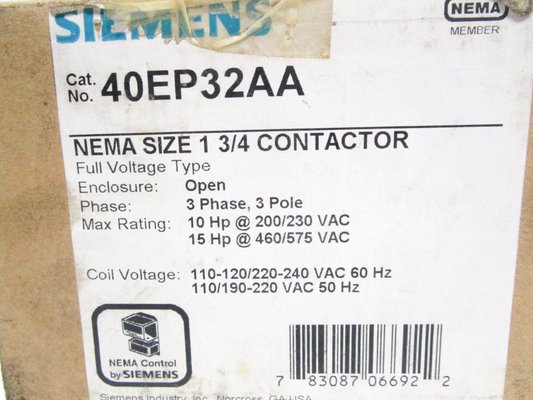 SIEMENS 40EP32AA 600VAC 40A NSMP