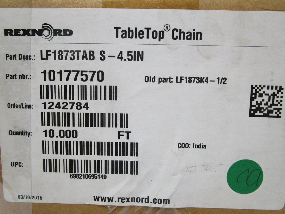 REXNORD LF1873TAB-S-4.5IN 10177570 NSMP