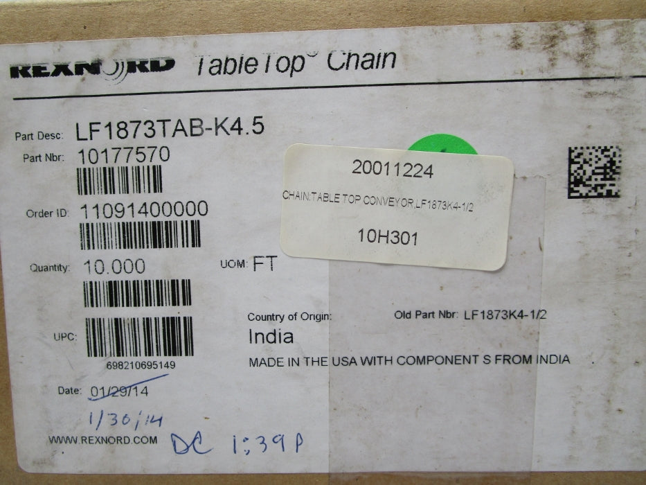 REXNORD LF1873TAB-K4.5 10177570 (APPROX 8') NSMP