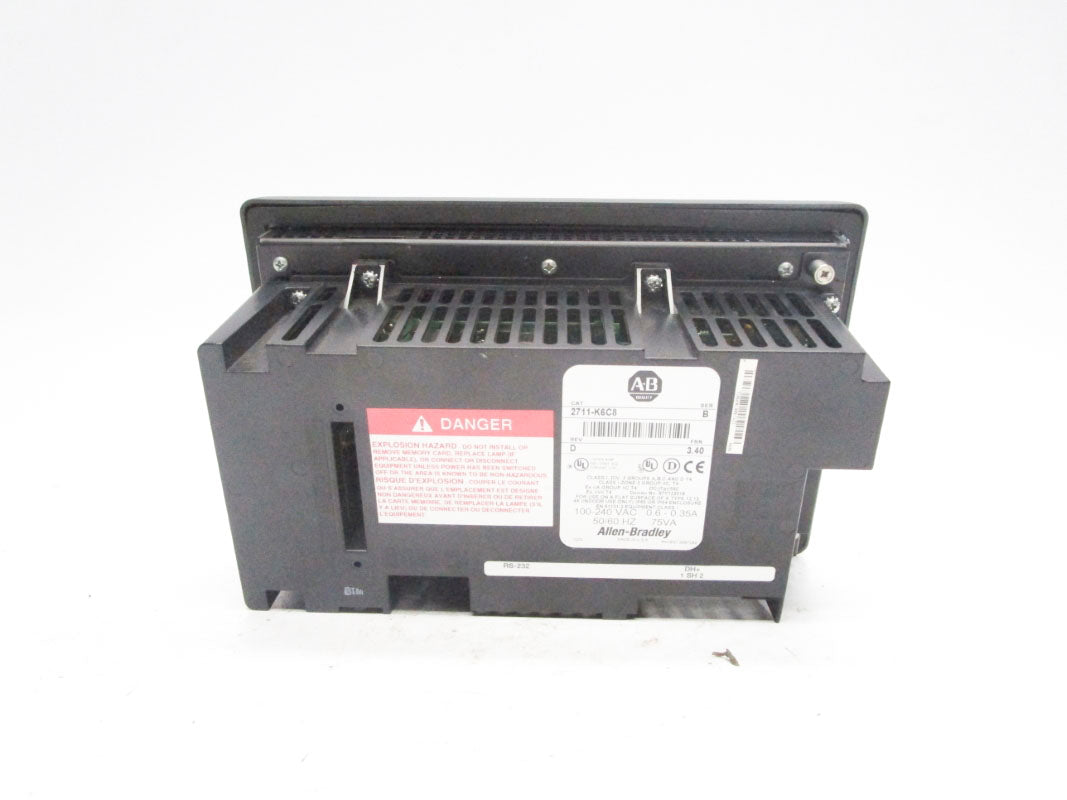 ALLEN BRADLEY 2711-K6C8 SER. B F/W 3.40 100-240VAC 0.6-0.35A UNMP