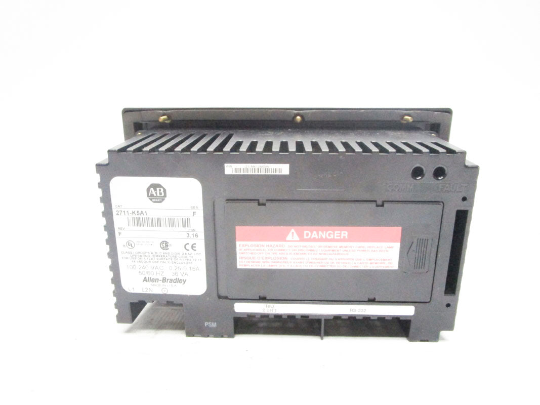 ALLEN BRADLEY 2711-K5A1 SER. F F/W 3.16 100-240VAC 0.25-0.15A NSMP