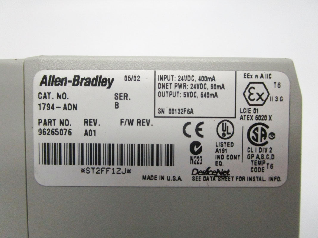 ALLEN BRADLEY 1794-ADN SER. B 24VDC REV. A01 NSMP