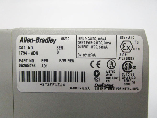 ALLEN BRADLEY 1794-ADN SER. B 24VDC REV. A01 NSMP