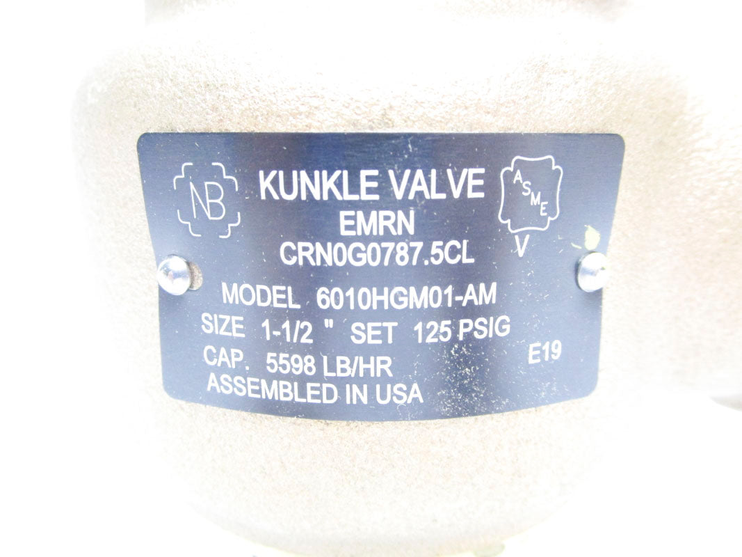KUNKLE 6010HGM01-AM-0125 125PSI 1-1/2" NSMP