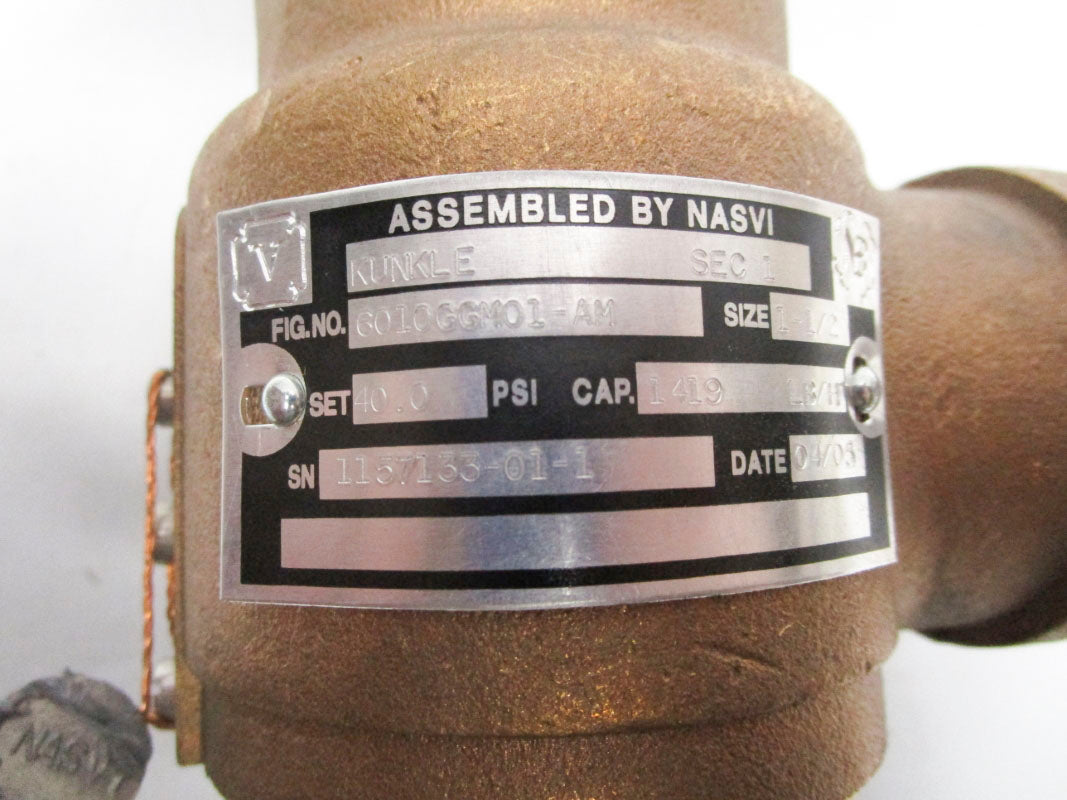 KUNKLE 6010GGM01-AM 40PSI 1-1/2" NSNP