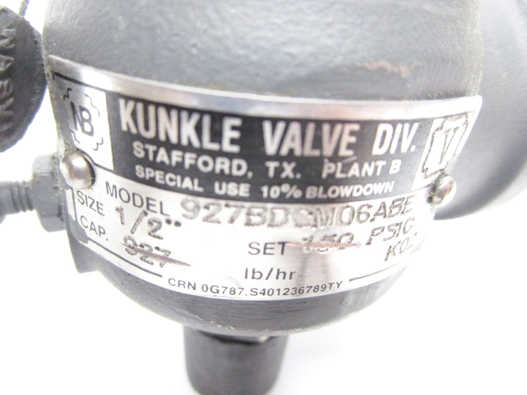 KUNKLE VALVE 927BDCM06ABE 150PSI 1/2" UNMP