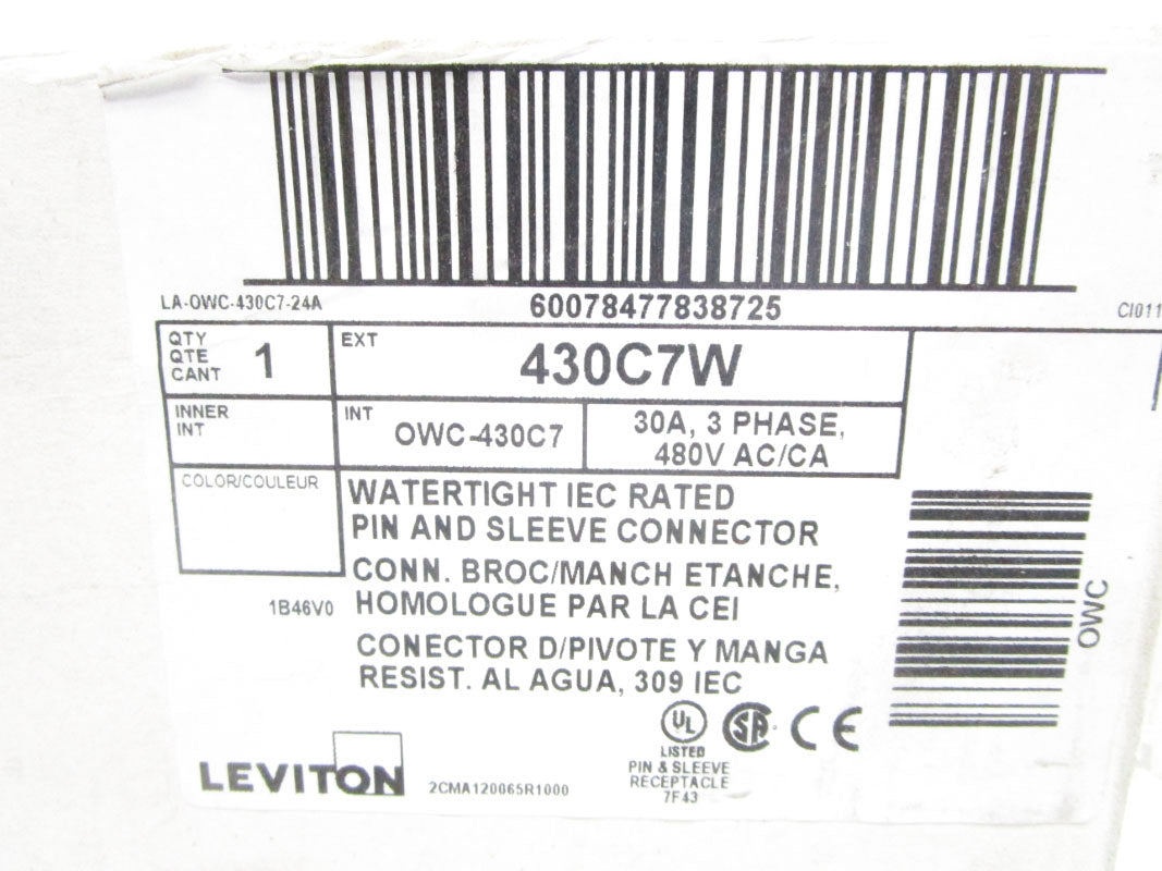 LEVITON 430C7W 480VAC 30A NSMP
