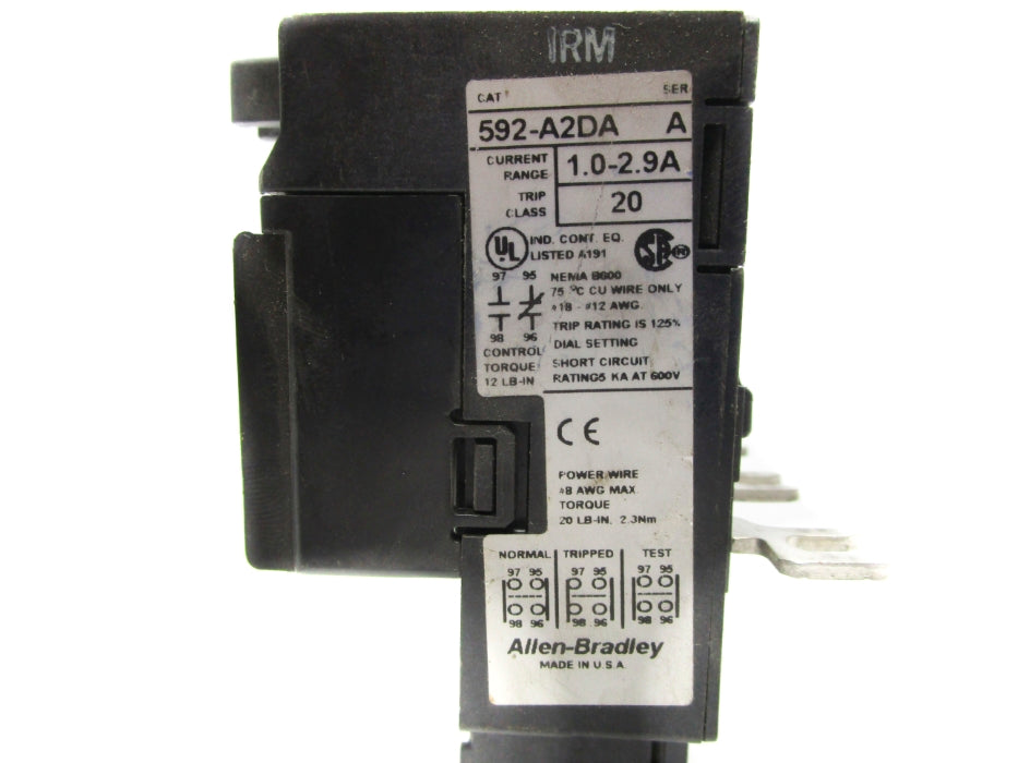 INDUSTRIAL SPARE PART 592-A2DA SER. A 600V 1.0-2.9A UNMP