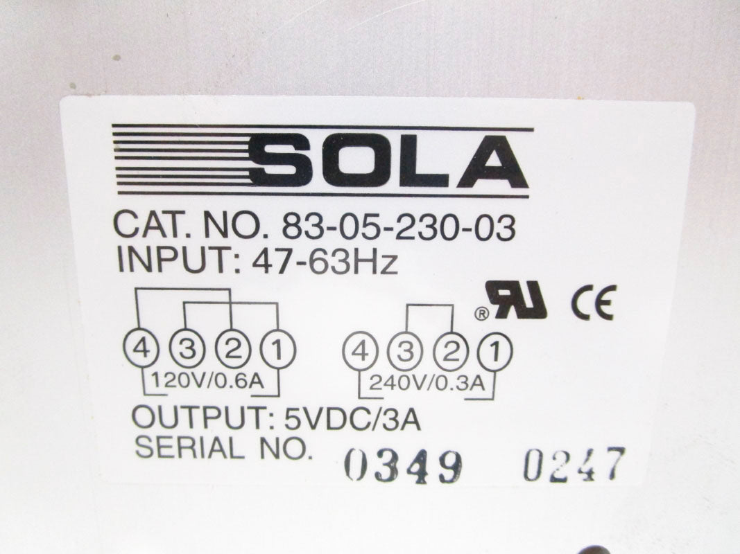 SOLA 083-00230-0300-05 120/240VAC 0.3A NSMP