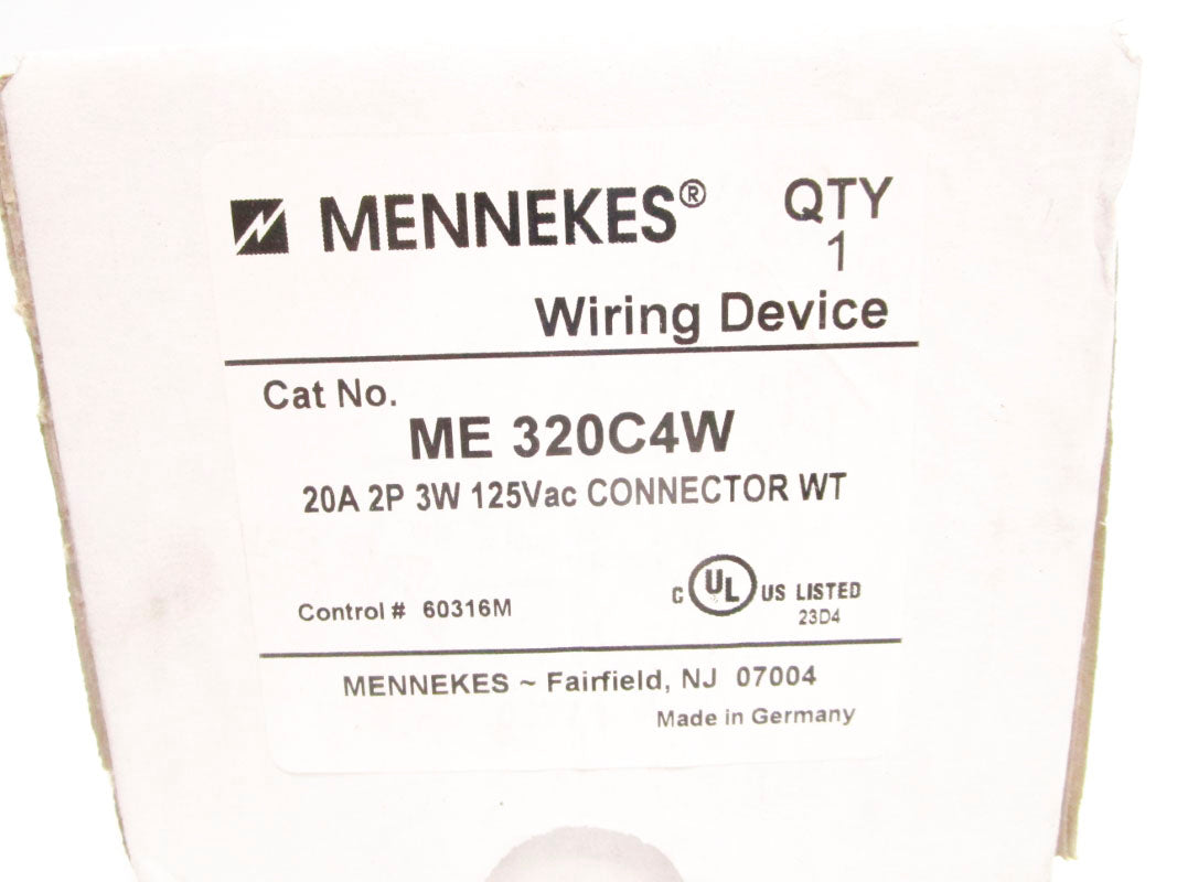 MENNEKES ME320C4W 125VAC 20A NSMP