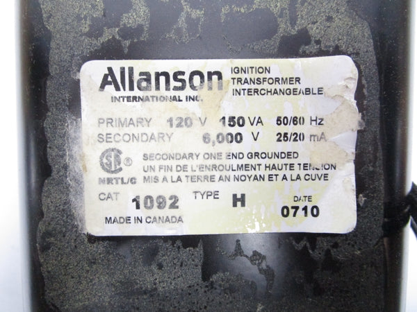 ALLANSON 1092-H 120V 150VA (AS PICTURED) NSMP