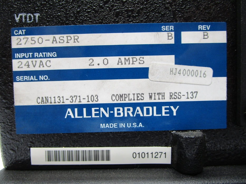 INDUSTRIAL SPARE PART 2750-ASPR SER. B UNMP