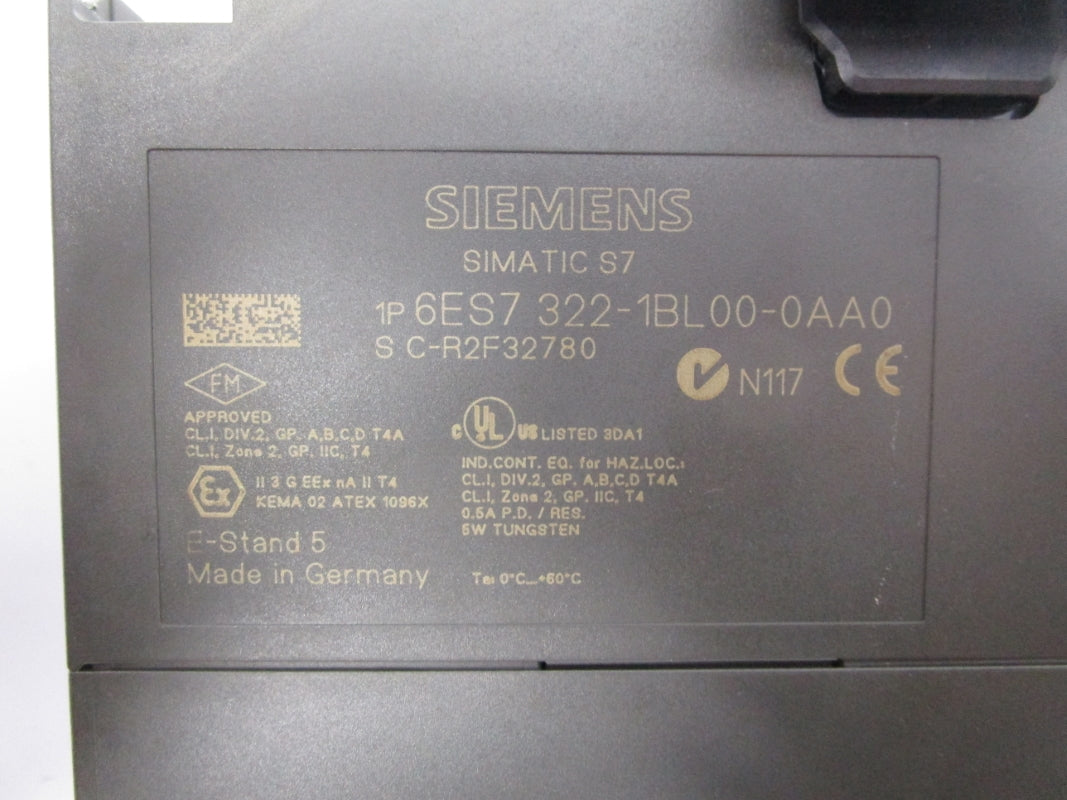 SIEMENS 6ES7322-1BL00-0AA0 24VDC 1.0A (AS PICTURED) UNMP