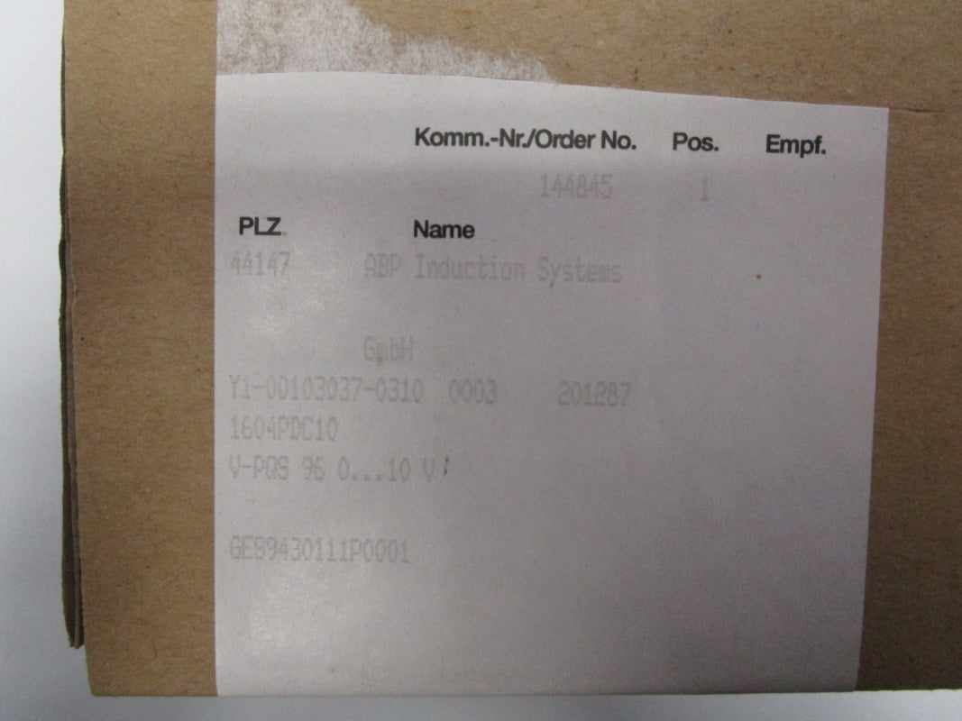 ABP INDUCTION SYSTEMS GES9430111P0001 600V NSMP