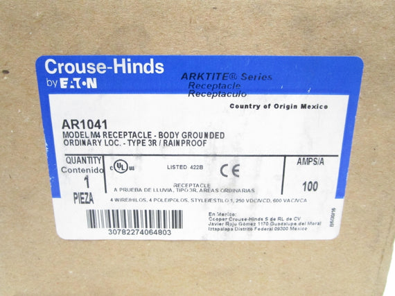 CROUSE HINDS AR1041 600VAC 100A NSMP