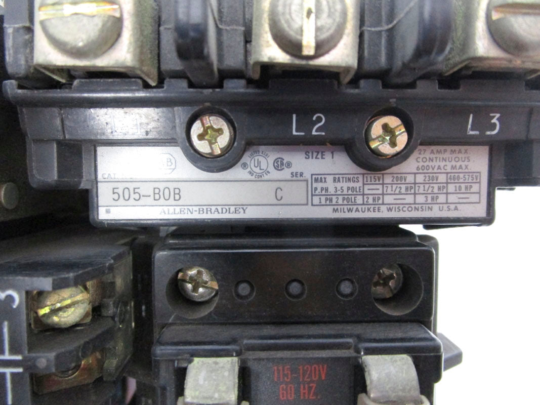 ALLEN BRADLEY 505-BOB SER. C 115-120V 27A UNMP