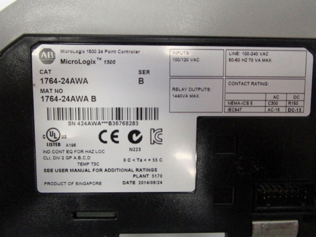 ALLEN BRADLEY 1764-24AWA SER. B 100/120VAC NSMP