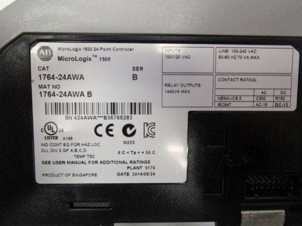ALLEN BRADLEY 1764-24AWA SER. B 100/120VAC NSMP