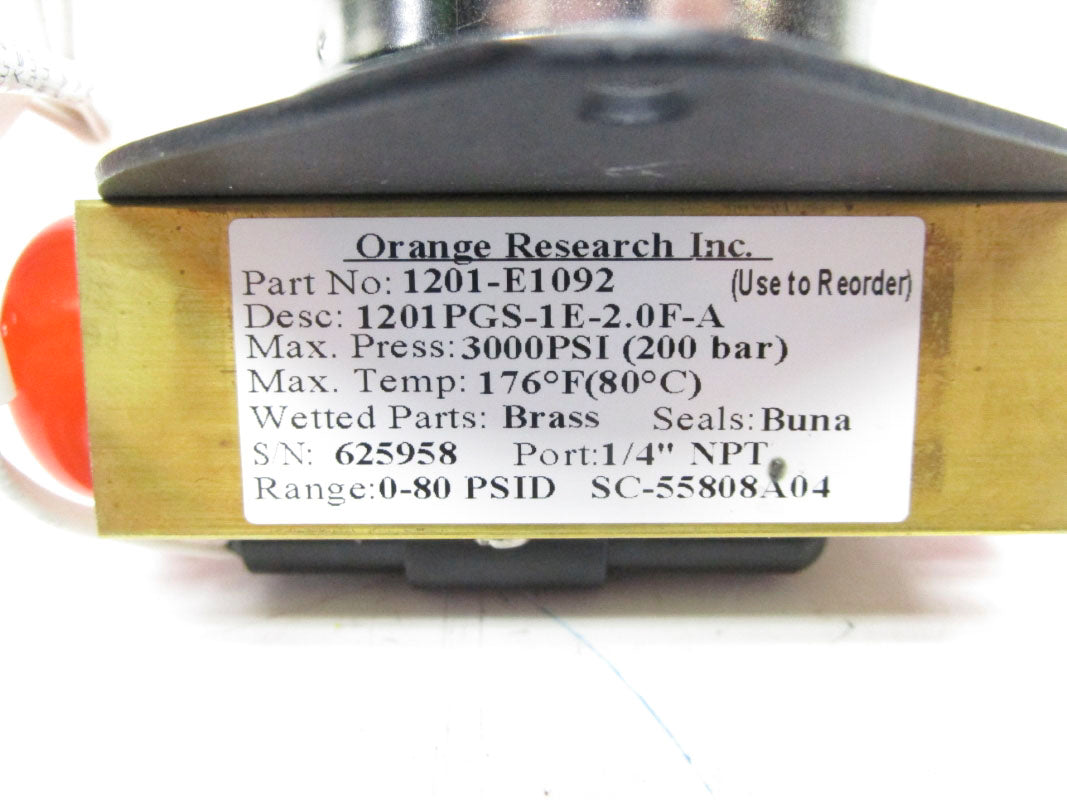 ORANGE RESEARCH 1201-E1092 3000PSI 176'F NSMP
