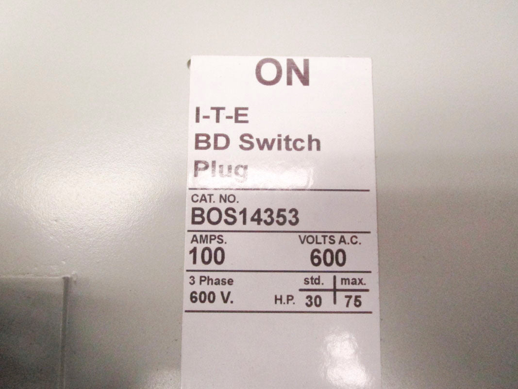 ITE BOS14353 600VAC 100A NSNP