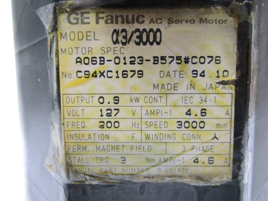 GE FANUC A06B-0123-B575#C076 UNMP