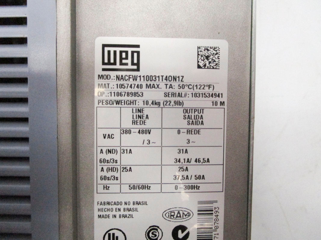 WEG NACFW110031T4ON1Z 10574740 380-480VAC 25/31A NSMP