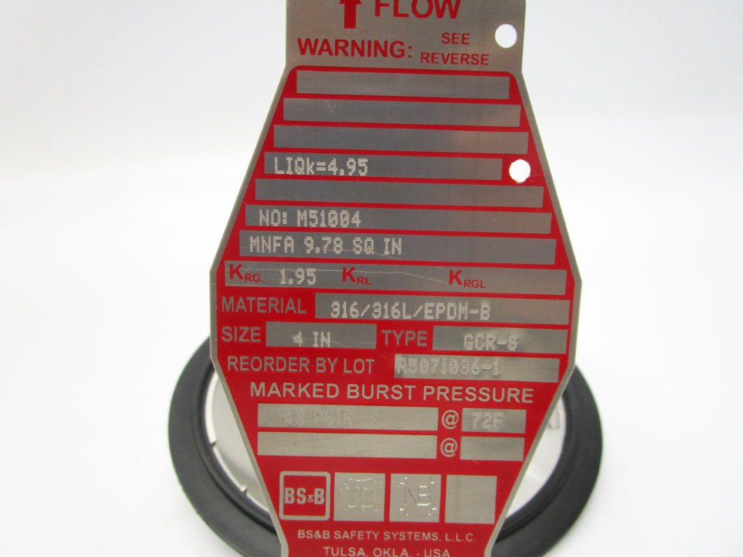 BS&B A5071036-1 GCR-S 43PSI 4" NSMP