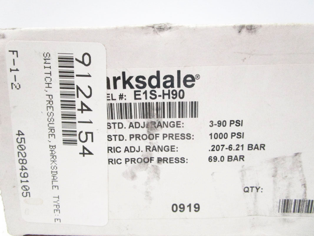 BARKSDALE E1S-H90 3-90PSI NSMP