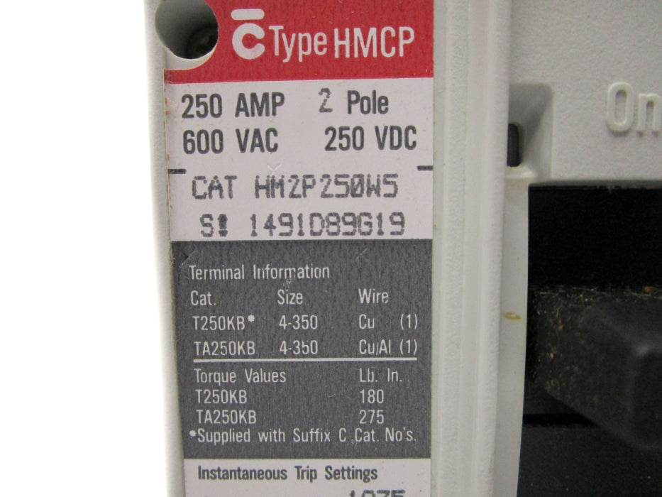 WESTINGHOUSE HM2P250W5 250A 600VAC NSMP