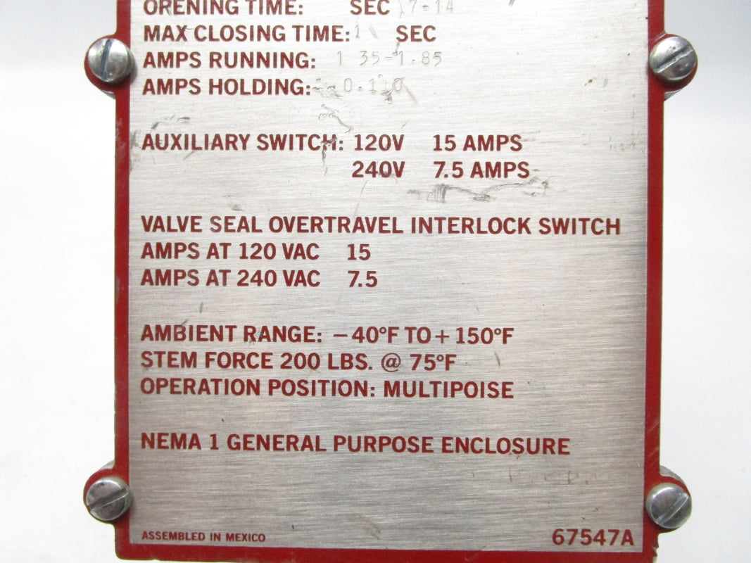 ITT AH2B112A5 240VAC 7.5A 7-14S (AS PICTURED) NSNP