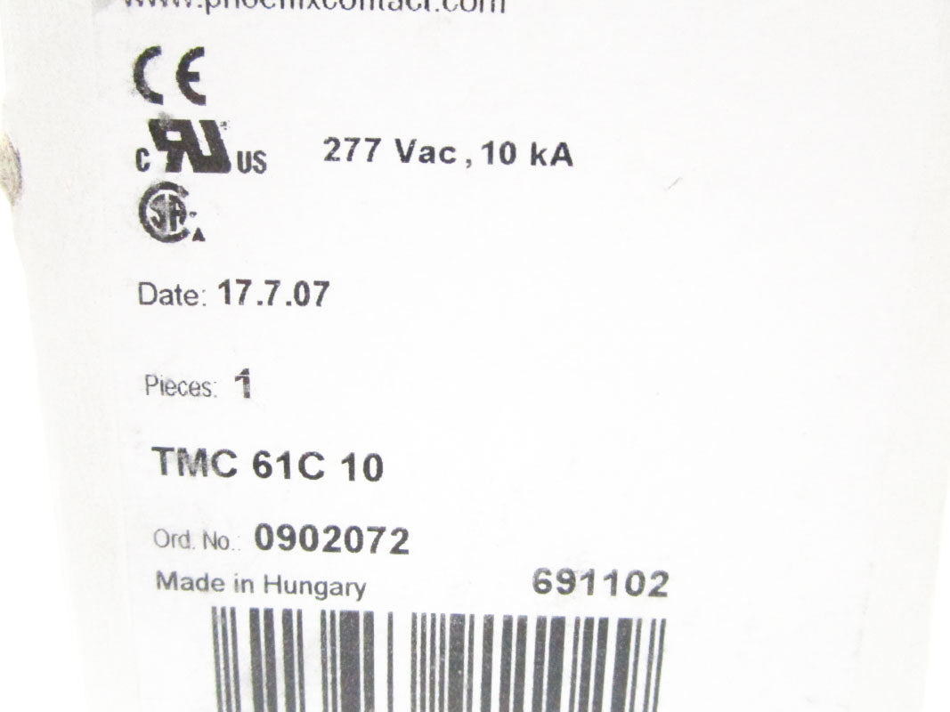 PHOENIX CONTACT TMC61C10 0902072 277VAC 10A NSMP