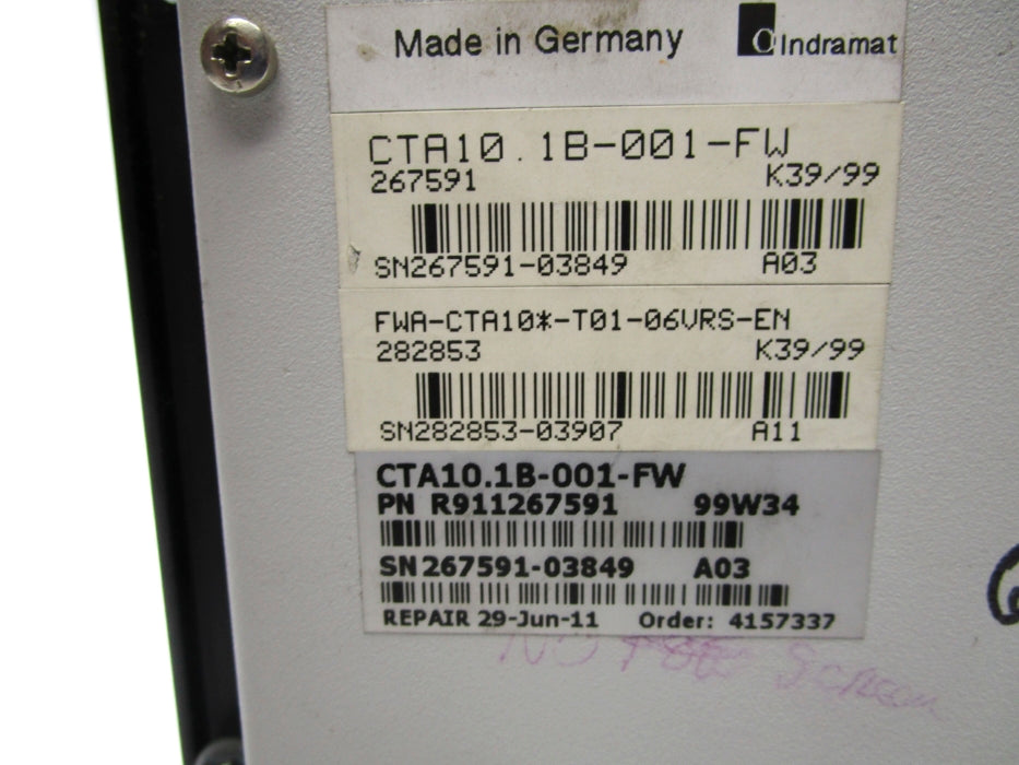 INDRAMAT CTA10.1B-001-FW R911267591 REMAN