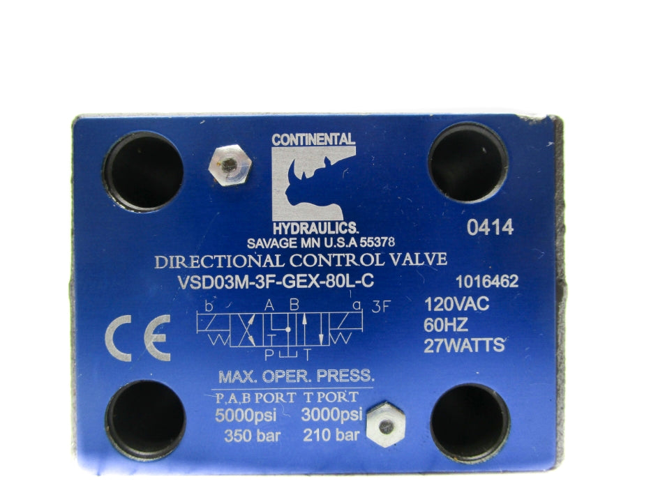 CONTINENTAL VSD03M-3F-GEX-80L-C 3000/5000PSI NSNP