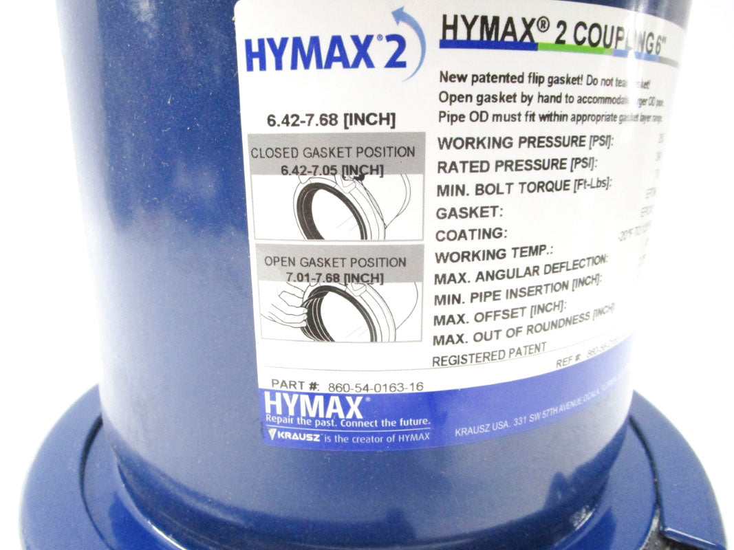 HYMAX 860-54-0163-16 390PSI -20-125'F 6" NSMP