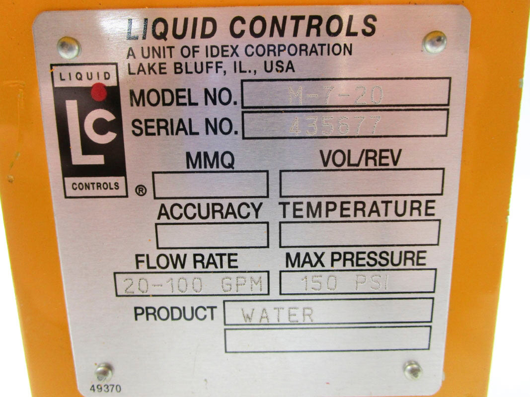 LIQUID CONTROLS M-7-20 150PSI (AS PICTURED) NSNP