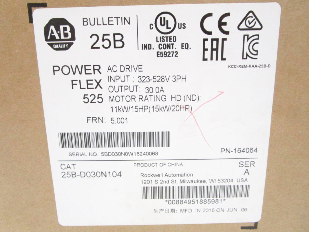 ALLEN BRADLEY 25B-D030N104 SER. A F/W 5.001 323-528V 33A NSMP