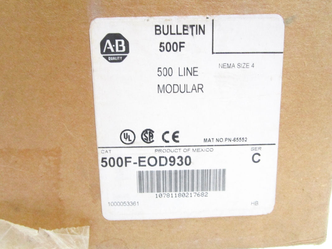 ALLEN BRADLEY 500F-EOD930 SER. C 120V 135A (BR/WH) NSMP-OEM